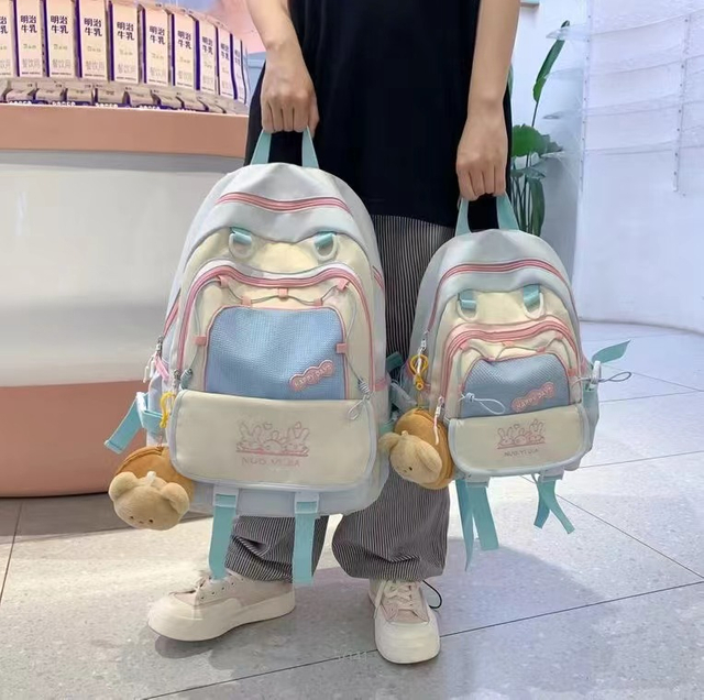 Light Blue Student Canvas Backpack Suppliers Wholesale 