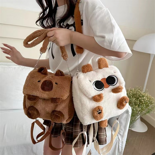 Capybara And Kitty Plush Backpack Suppliers Wholesale 