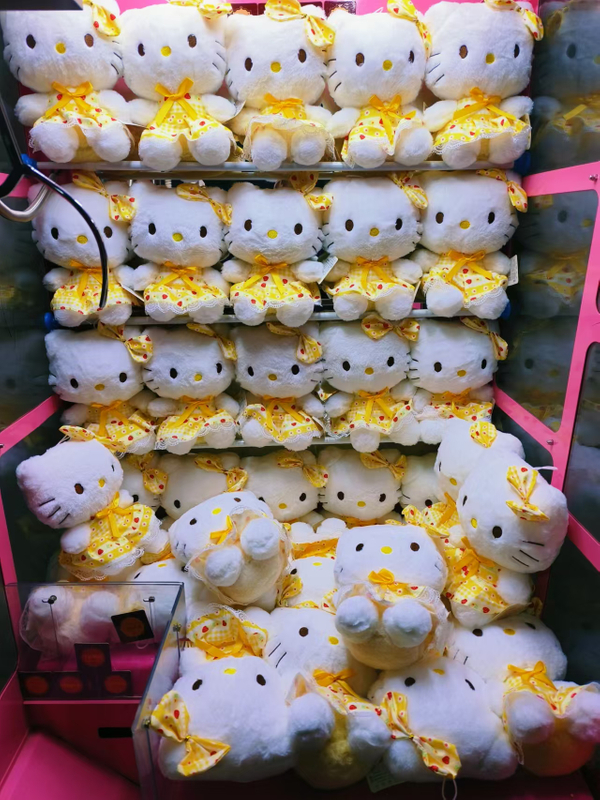 Yellow Bow Cute Kitty 9 Inch Claw Machine Plush Toys Wholesale